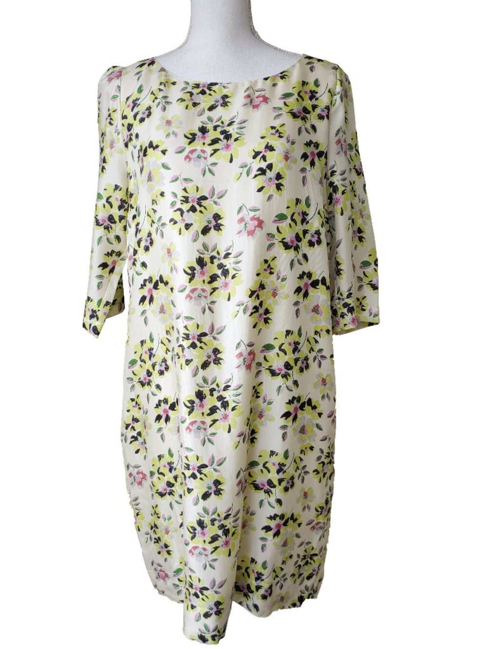 Anthropologie 100% Silk Dress Ivory Shift
